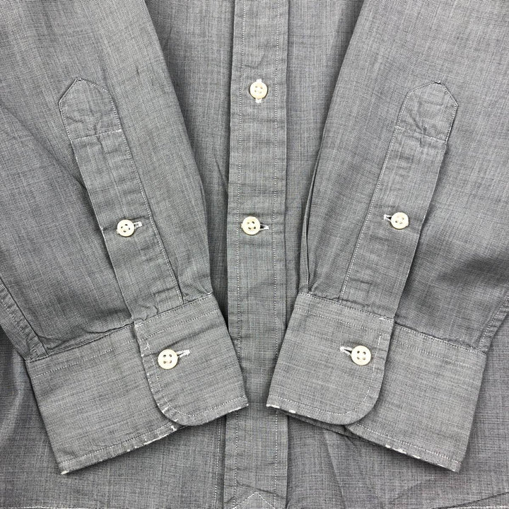 Ralph Lauren POLO RALPH LAUREN wide collar long sleeve cotton shirt, men's size M cotton gray type Vintage Second Hand