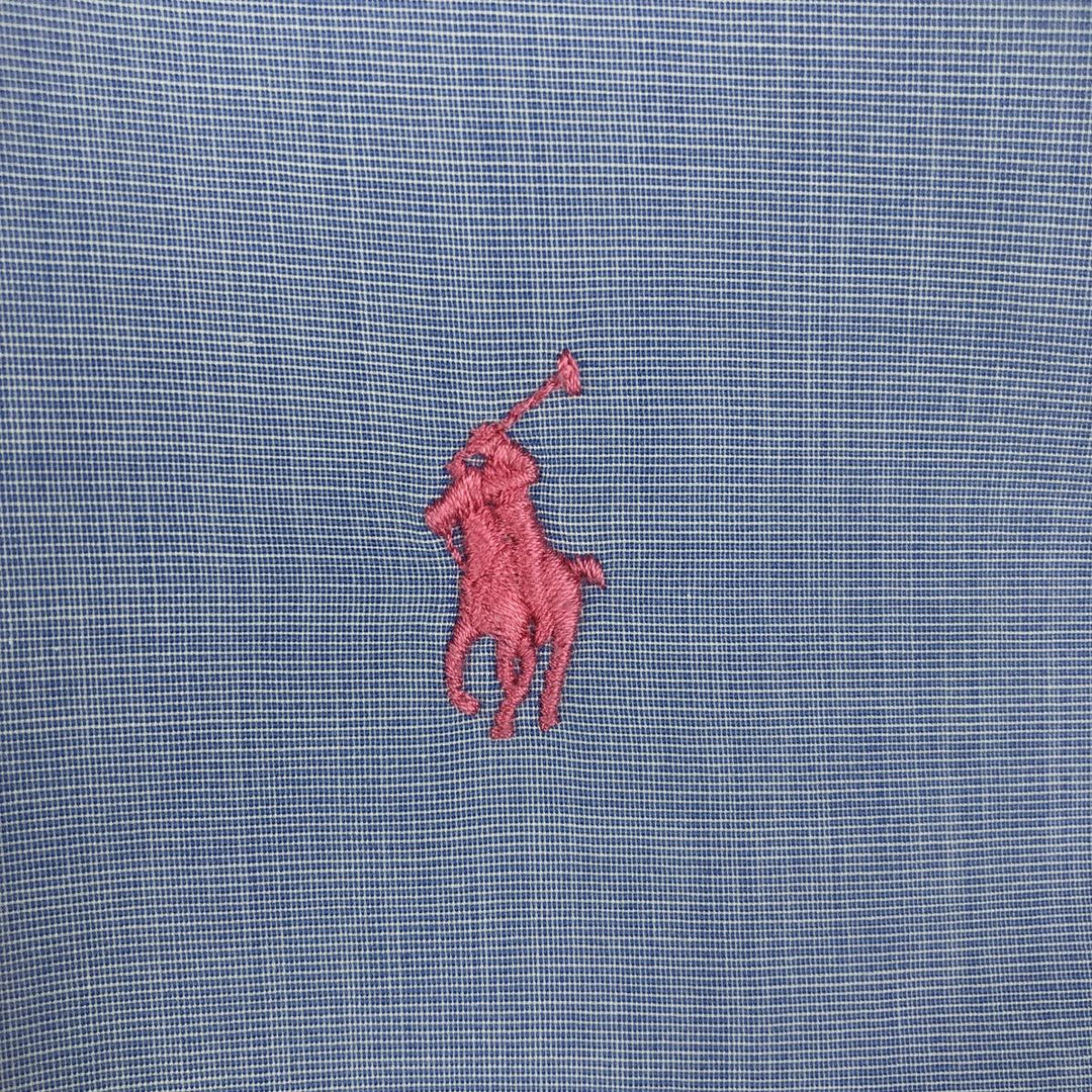 Ralph Lauren CUSTOM FIT long sleeve button down shirt, men's size L cotton Blue type light blue Vintage Second Hand