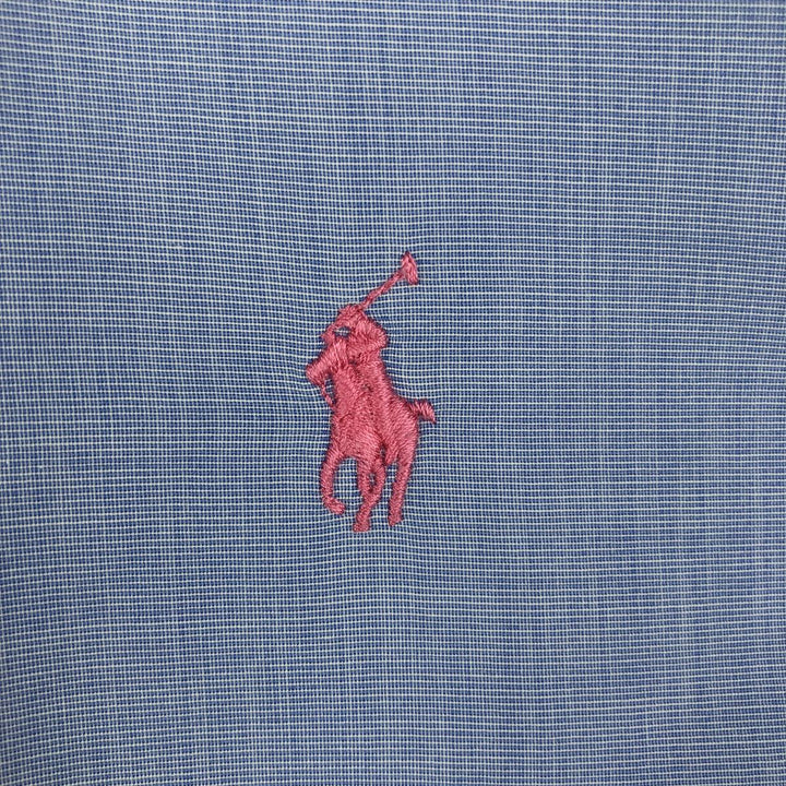 Ralph Lauren CUSTOM FIT long sleeve button down shirt, men's size L cotton Blue type light blue Vintage Second Hand