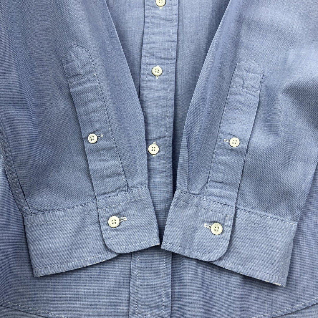 Ralph Lauren CUSTOM FIT long sleeve button down shirt, men's size L cotton Blue type light blue Vintage Second Hand