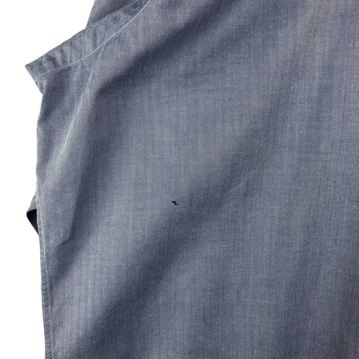 Ralph Lauren YARMOUTH herringbone long-sleeved button-down shirt, men's size L cotton navy blue type Vintage Second Hand