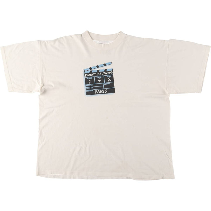 PLANET HOLLYWOOD Planet Hollywood Advertising T-Shirt Men's XXL cotton white type Vintage Second Hand