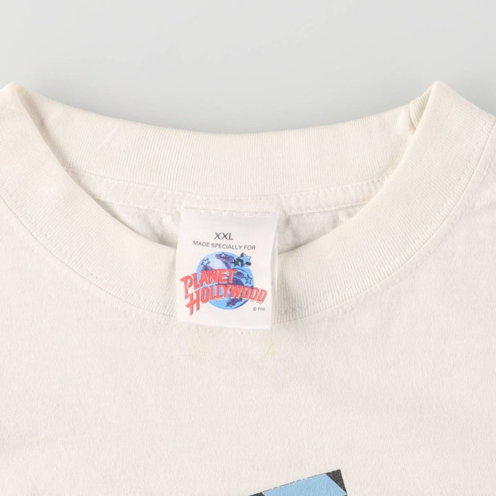 PLANET HOLLYWOOD Planet Hollywood Advertising T-Shirt Men's XXL cotton white type Vintage Second Hand