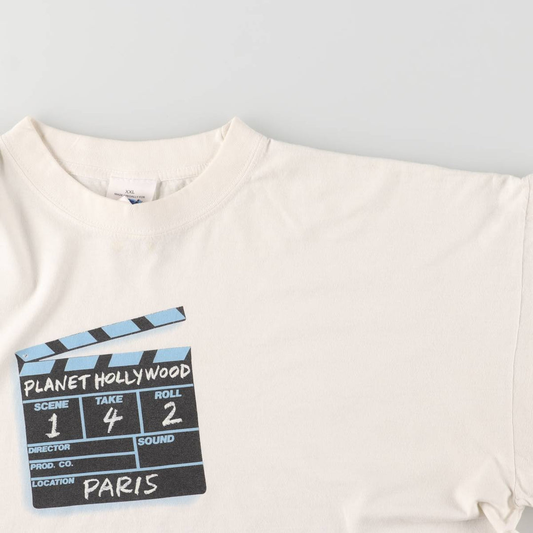 PLANET HOLLYWOOD Planet Hollywood Advertising T-Shirt Men's XXL cotton white type Vintage Second Hand