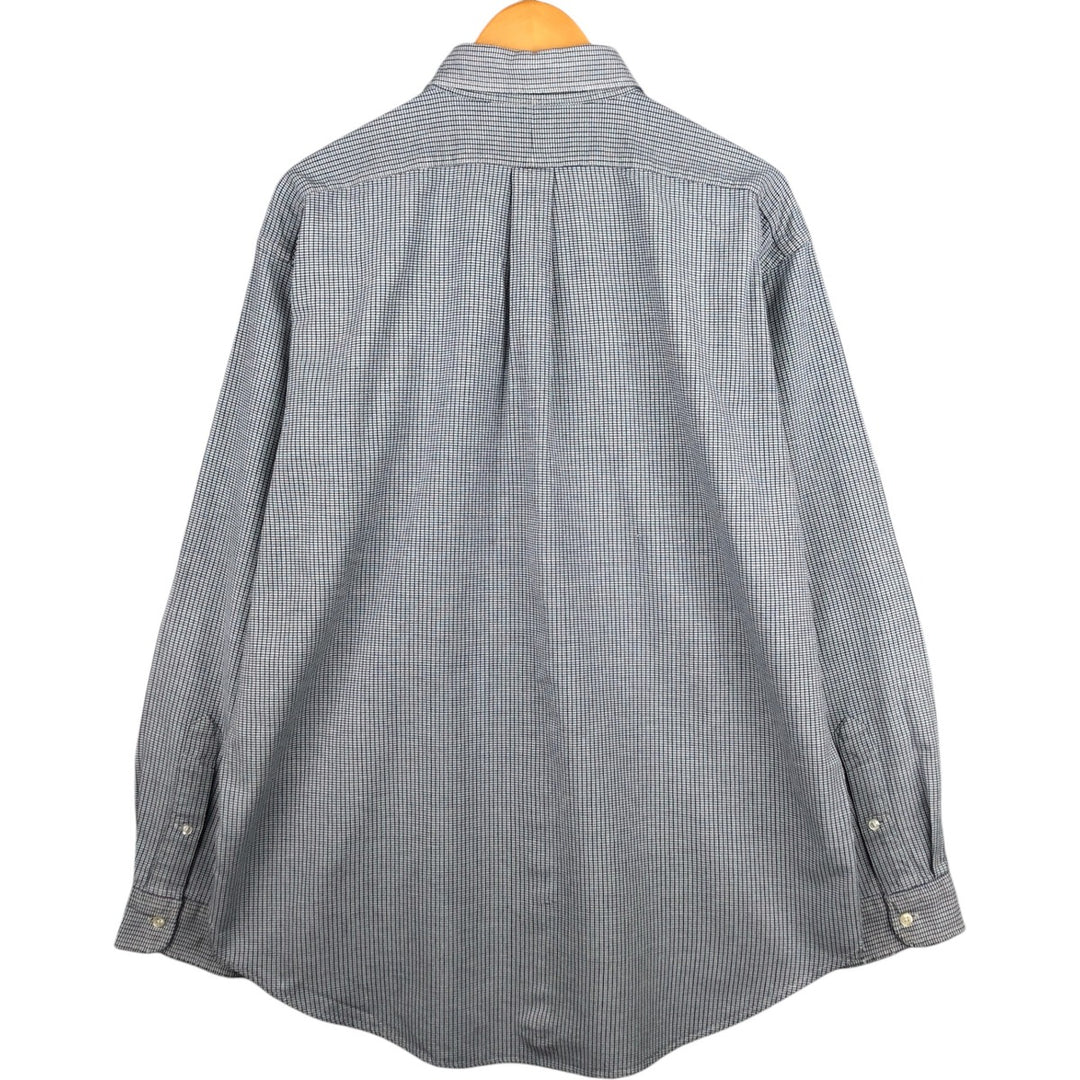 Ralph Lauren BLAIRE all-over print long-sleeved button-down shirt, men's size L cotton Blue type light blue Vintage Second Hand