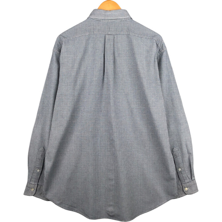 Ralph Lauren BLAIRE all-over print long-sleeved button-down shirt, men's size L cotton Blue type light blue Vintage Second Hand