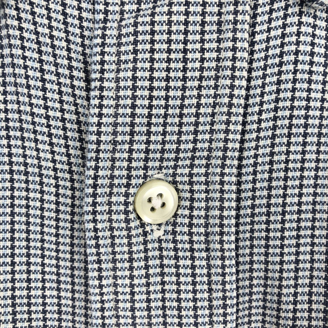 Ralph Lauren BLAIRE all-over print long-sleeved button-down shirt, men's size L cotton Blue type light blue Vintage Second Hand
