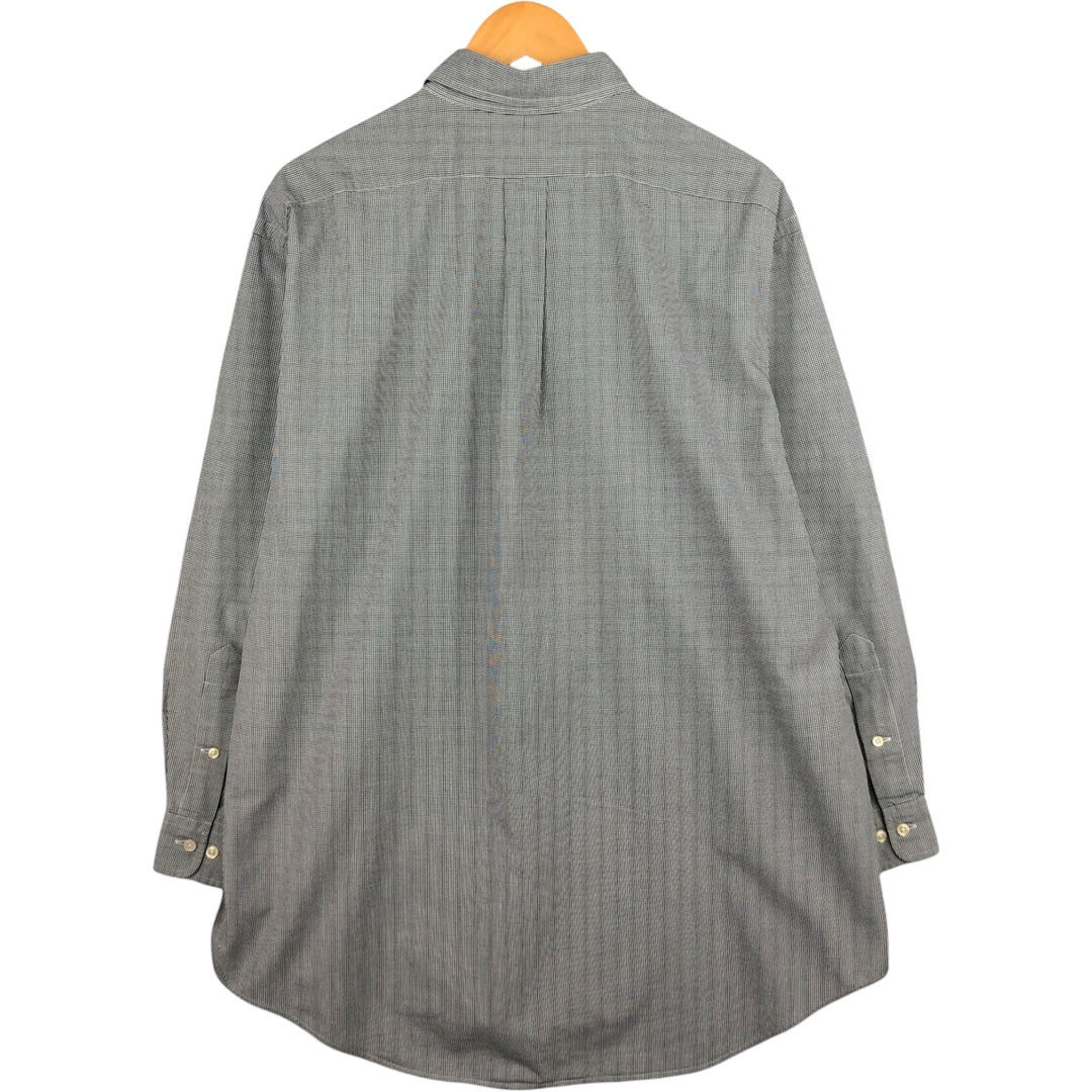 Ralph Lauren YARMOUTH Long Sleeve Button-Down Check Shirt, Men's Size L cotton white type Vintage Second Hand