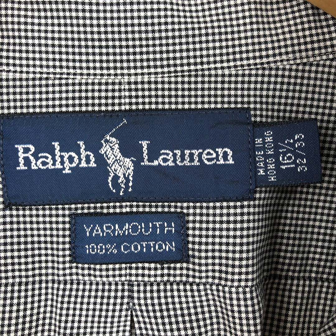 Ralph Lauren YARMOUTH Long Sleeve Button-Down Check Shirt, Men's Size L cotton white type Vintage Second Hand