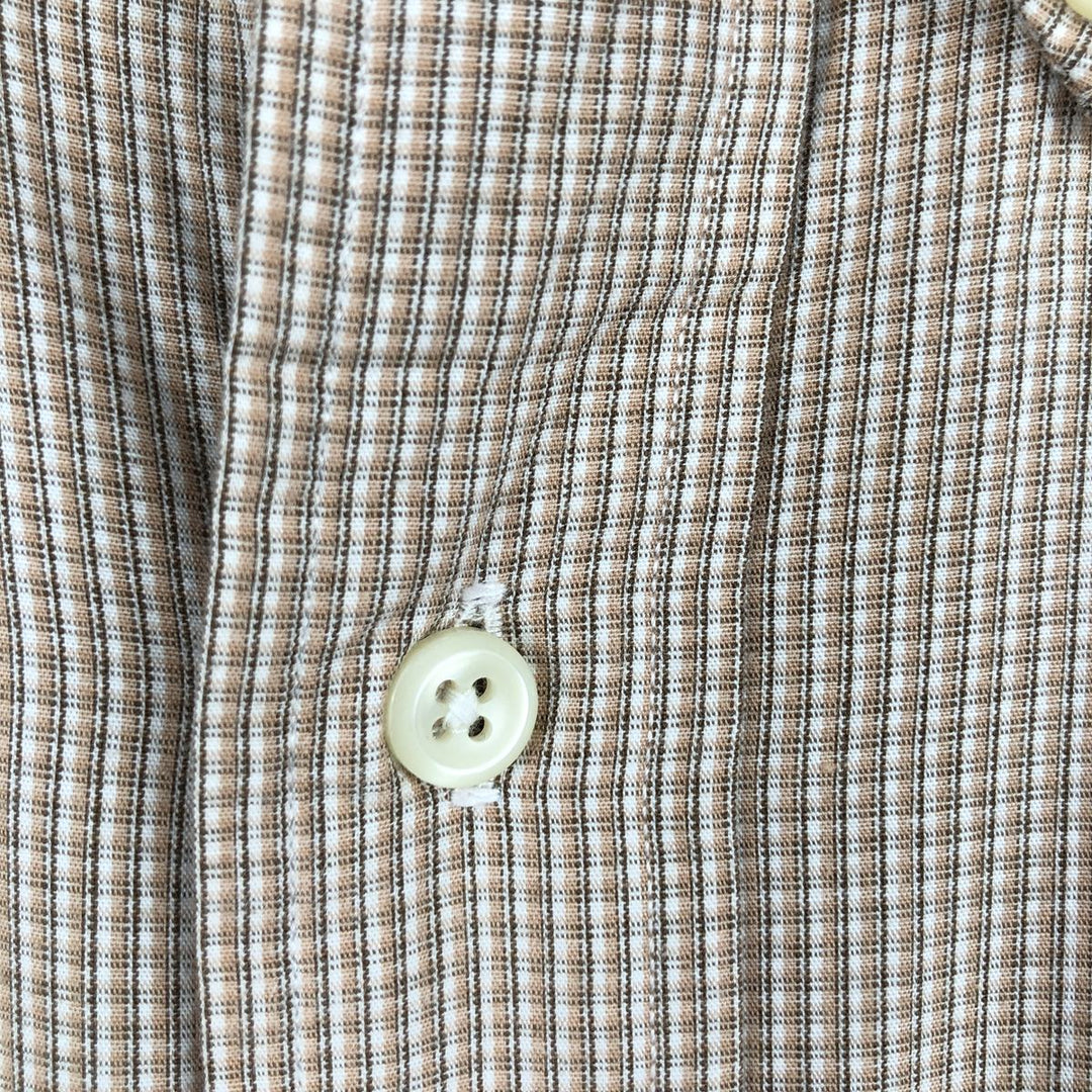 Ralph Lauren YARMOUTH Long Sleeve Button-Down Check Shirt, Men's Size M cotton ivory Vintage Second Hand