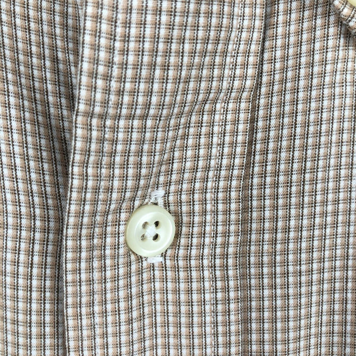 Ralph Lauren YARMOUTH Long Sleeve Button-Down Check Shirt, Men's Size M cotton ivory Vintage Second Hand