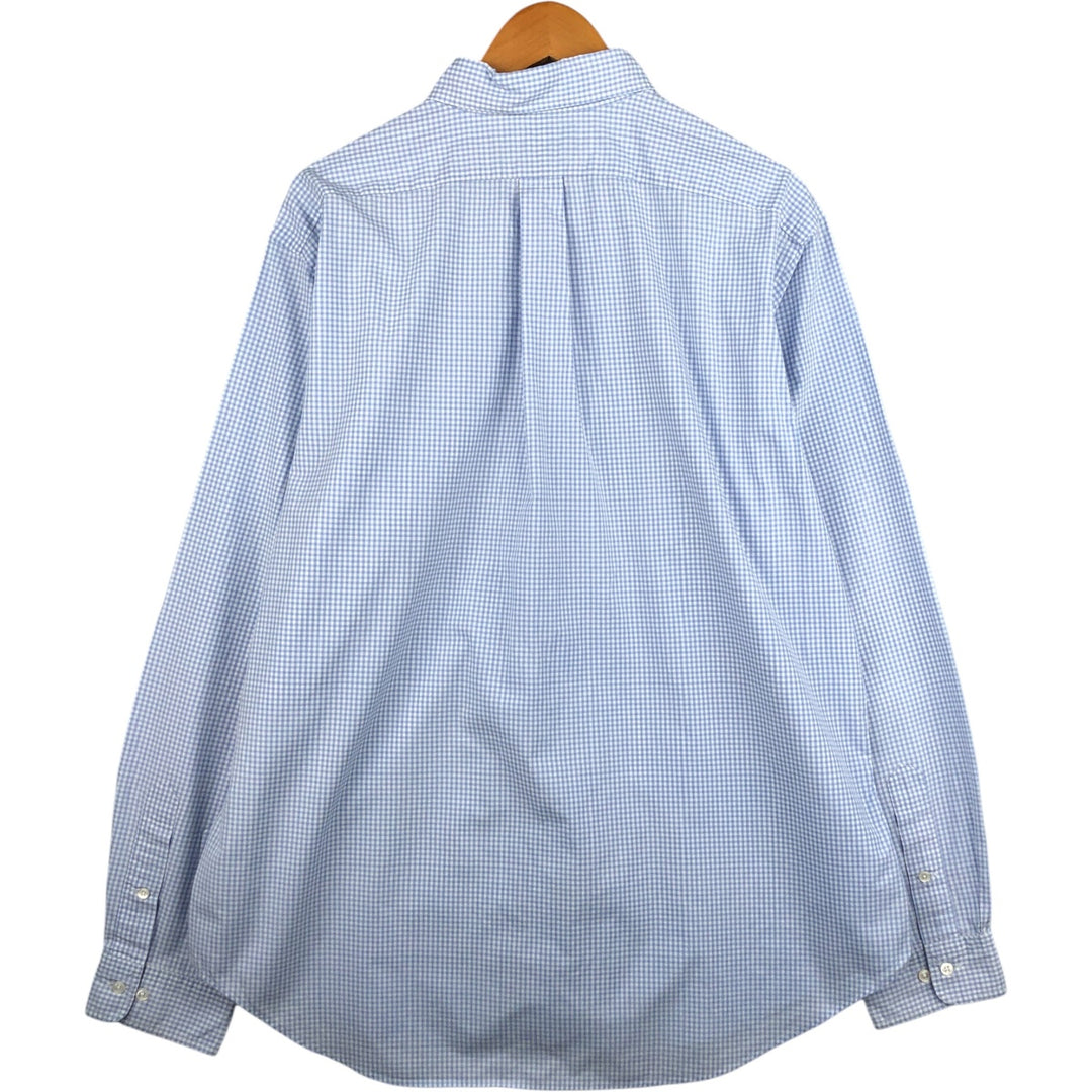 Ralph Lauren Classic Fit Gingham Check Long Sleeve Button-Down Check Shirt, Men's Size XL cotton white type Vintage Second Hand