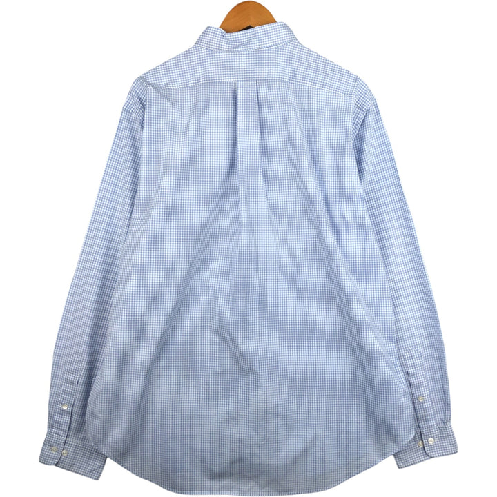 Ralph Lauren Classic Fit Gingham Check Long Sleeve Button-Down Check Shirt, Men's Size XL cotton white type Vintage Second Hand