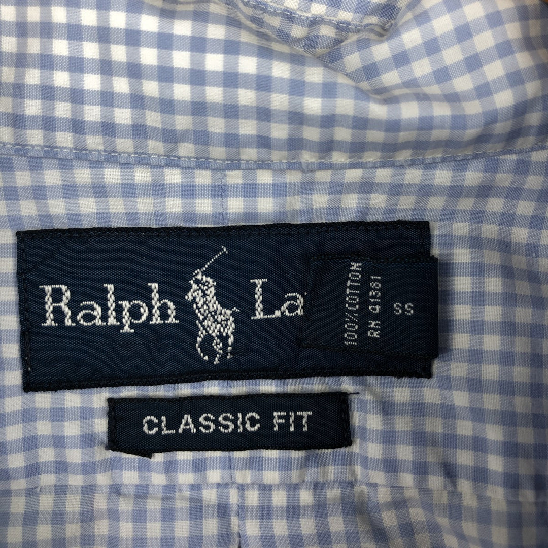 Ralph Lauren Classic Fit Gingham Check Long Sleeve Button-Down Check Shirt, Men's Size XL cotton white type Vintage Second Hand