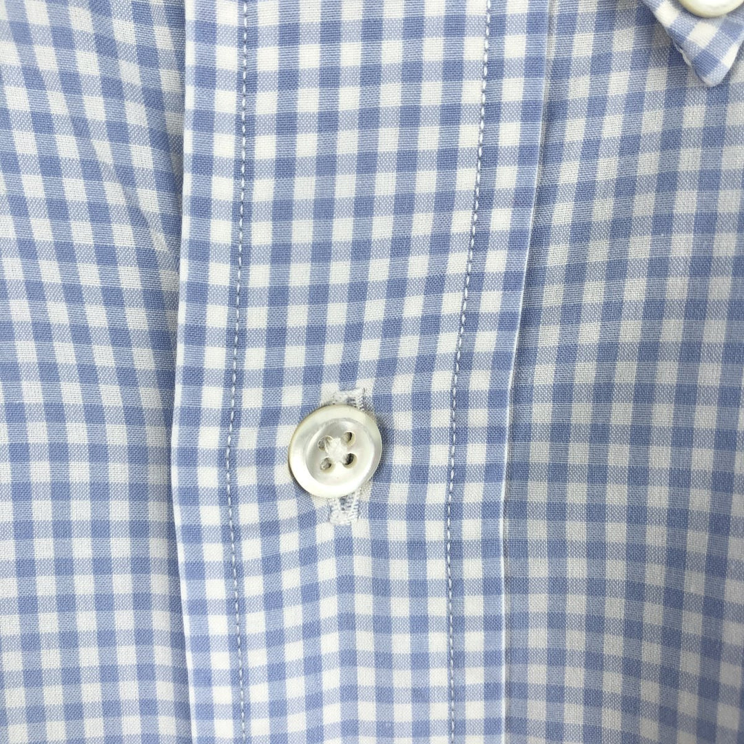 Ralph Lauren Classic Fit Gingham Check Long Sleeve Button-Down Check Shirt, Men's Size XL cotton white type Vintage Second Hand