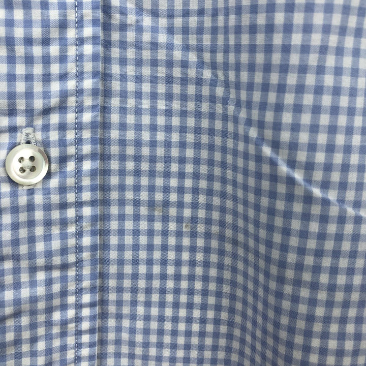 Ralph Lauren Classic Fit Gingham Check Long Sleeve Button-Down Check Shirt, Men's Size XL cotton white type Vintage Second Hand