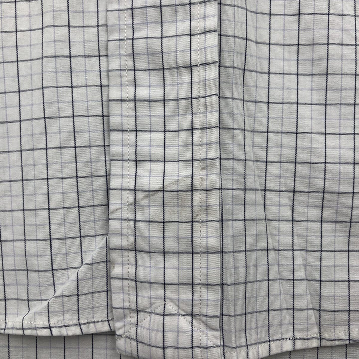 Ralph Lauren YARMOUTH long-sleeved pinhole collar cotton check shirt, men's size M cotton white type Vintage Second Hand