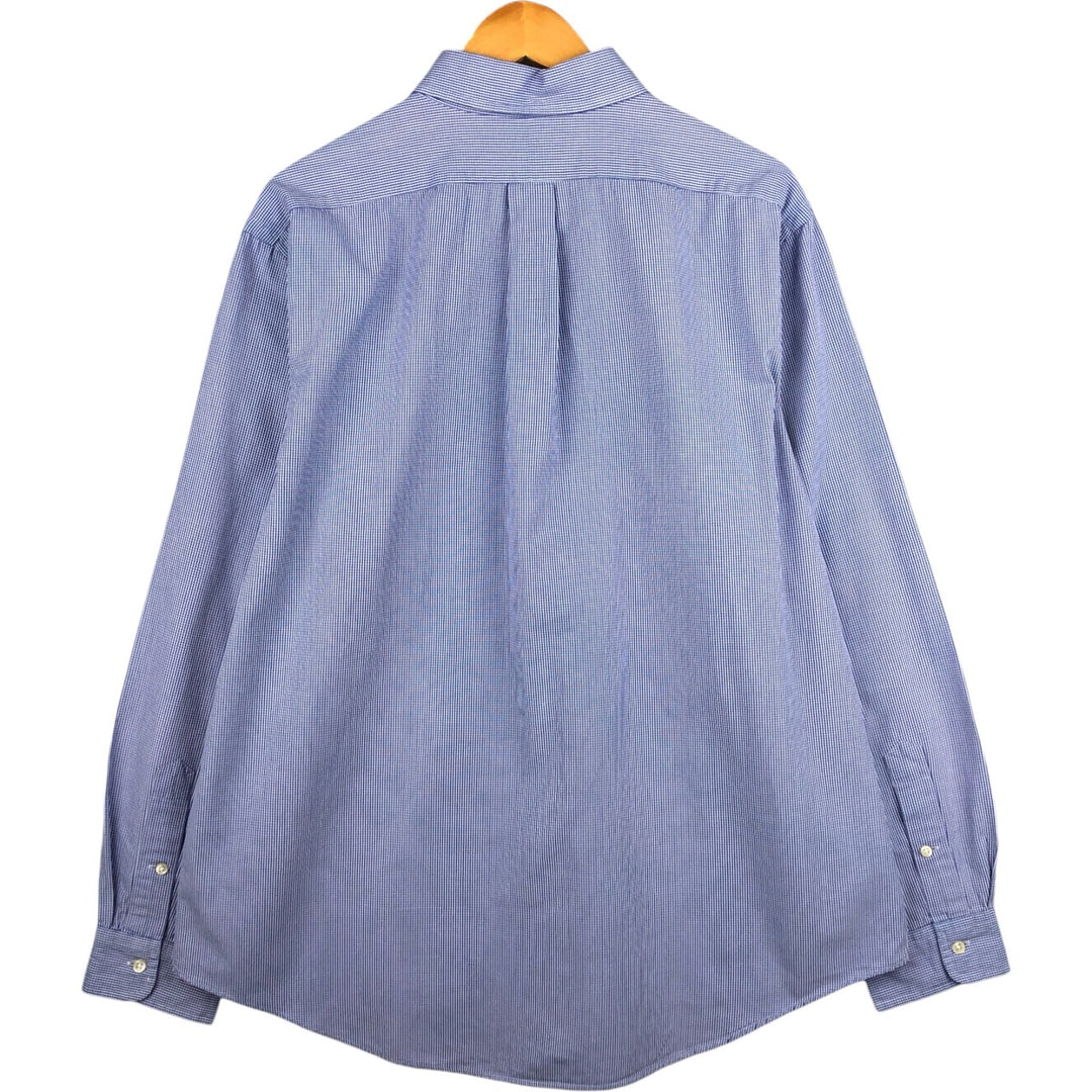 Ralph Lauren CUSTOM FIT long sleeve button down check shirt men's XL size cotton blue type Vintage Second Hand