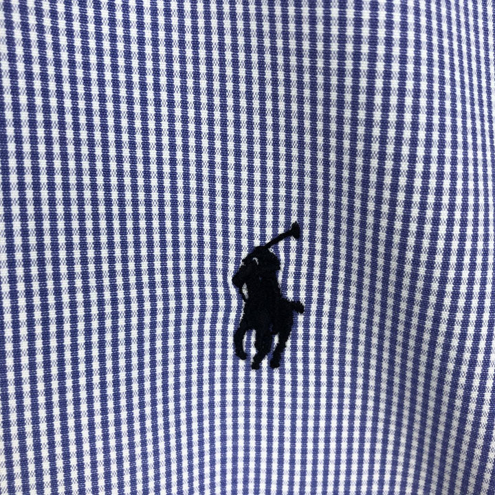 Ralph Lauren CUSTOM FIT long sleeve button down check shirt men's XL size cotton blue type Vintage Second Hand