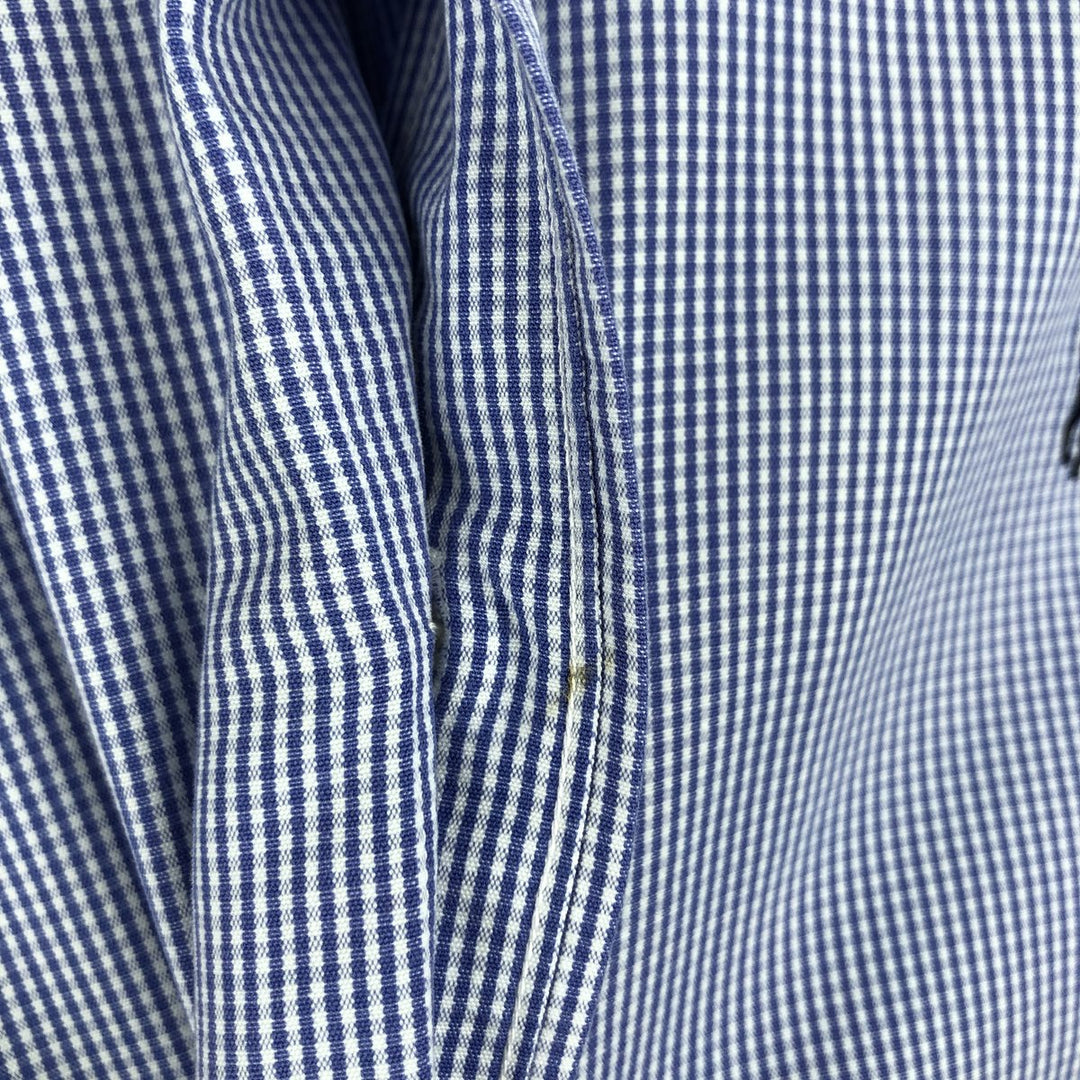 Ralph Lauren CUSTOM FIT long sleeve button down check shirt men's XL size cotton blue type Vintage Second Hand