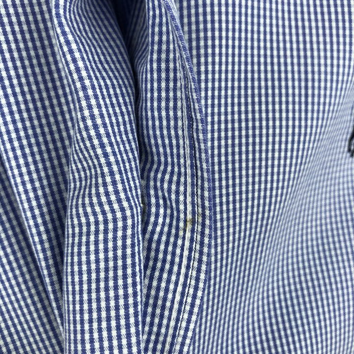 Ralph Lauren CUSTOM FIT long sleeve button down check shirt men's XL size cotton blue type Vintage Second Hand