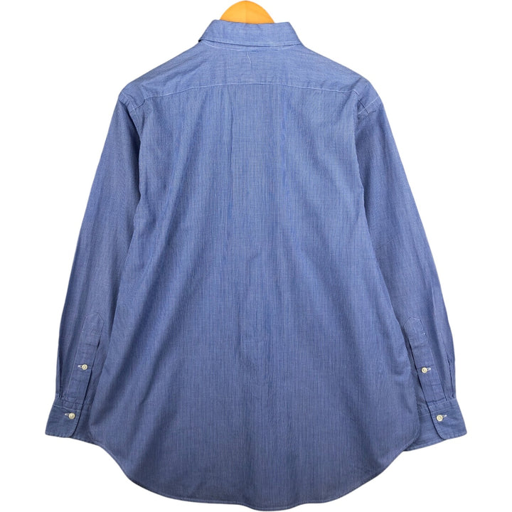 Ralph Lauren Andrew long sleeve cotton check shirt, men's size L cotton blue type Vintage Second Hand
