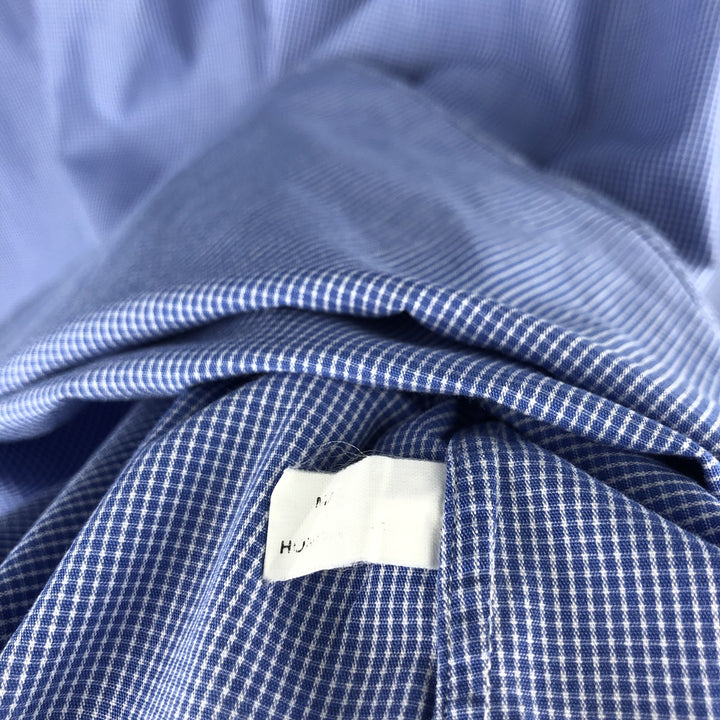 Ralph Lauren Andrew long sleeve cotton check shirt, men's size L cotton blue type Vintage Second Hand