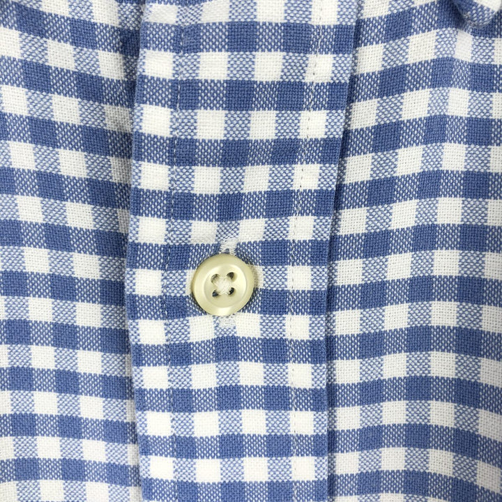 Ralph Lauren Classic Fit Gingham Check Long Sleeve Button-Down Check Shirt, Men's Size L cotton Blue type light blue Vintage Second Hand