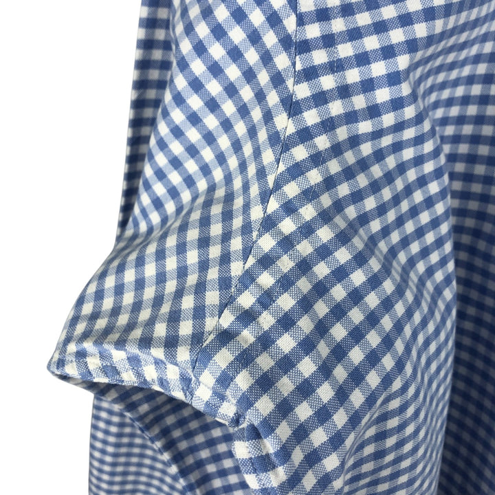 Ralph Lauren Classic Fit Gingham Check Long Sleeve Button-Down Check Shirt, Men's Size L cotton Blue type light blue Vintage Second Hand