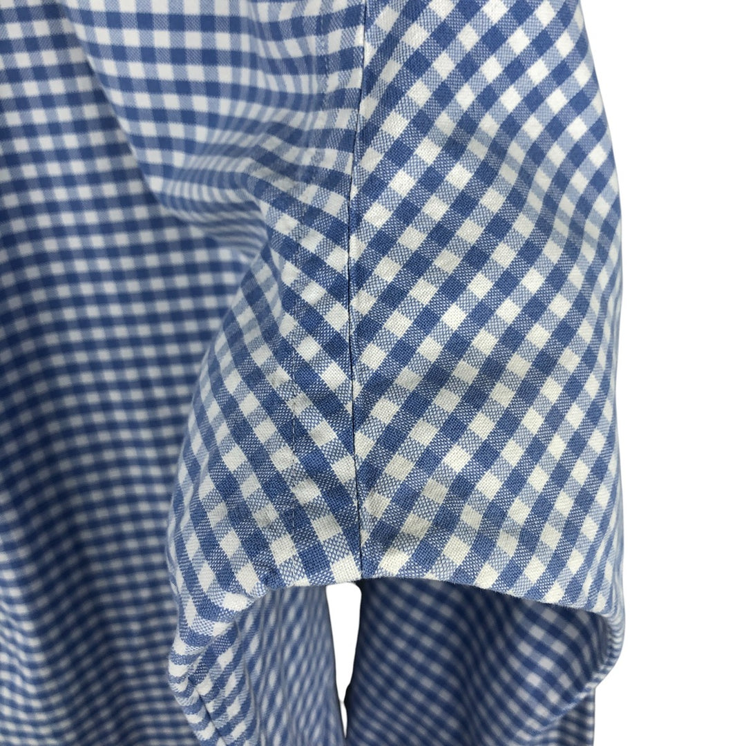 Ralph Lauren Classic Fit Gingham Check Long Sleeve Button-Down Check Shirt, Men's Size L cotton Blue type light blue Vintage Second Hand