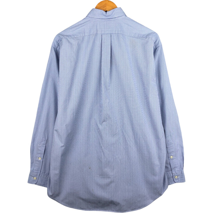 Ralph Lauren BLAKE long sleeve button down check shirt, men's size M cotton Blue type light blue Vintage Second Hand