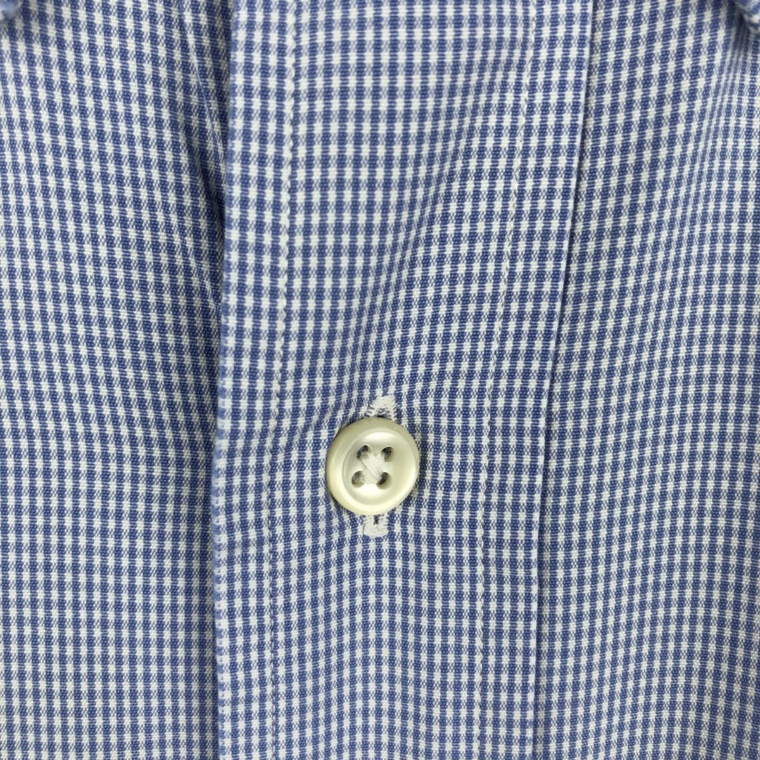 Ralph Lauren BLAKE long sleeve button down check shirt, men's size M cotton Blue type light blue Vintage Second Hand