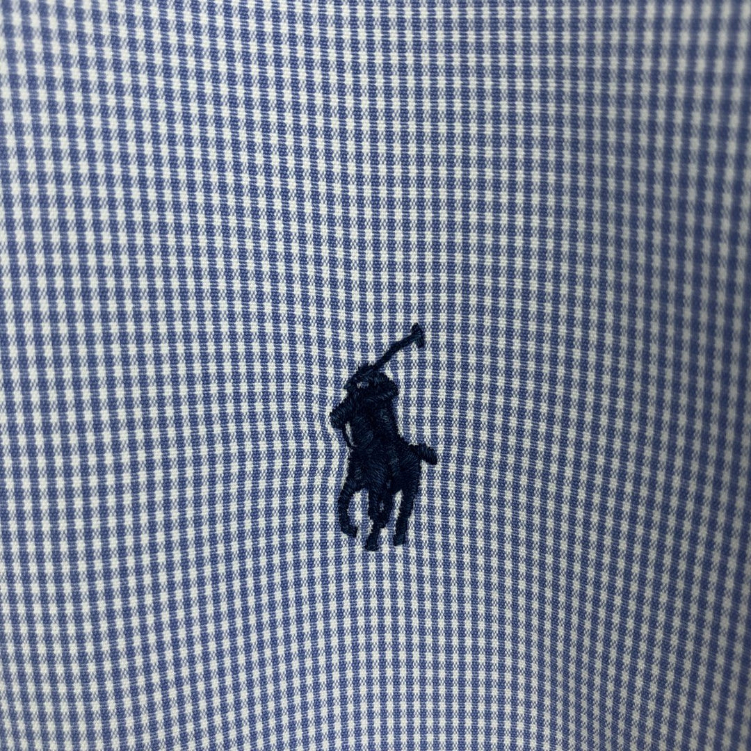 Ralph Lauren BLAKE long sleeve button down check shirt, men's size M cotton Blue type light blue Vintage Second Hand