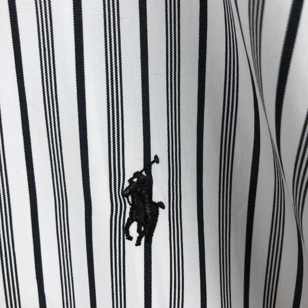 Ralph Lauren CUSTOM FIT long sleeve button down striped shirt men's size M cotton white type Vintage Second Hand