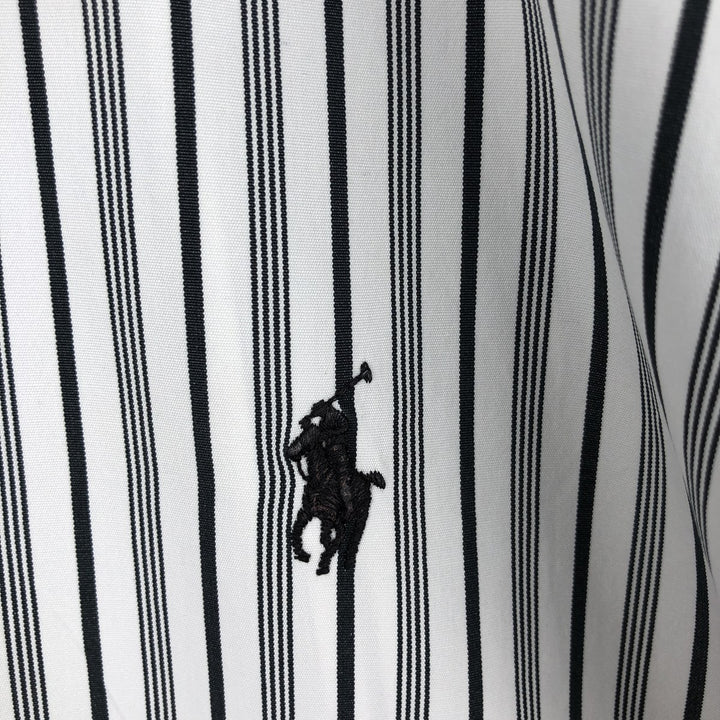 Ralph Lauren CUSTOM FIT long sleeve button down striped shirt men's size M cotton white type Vintage Second Hand