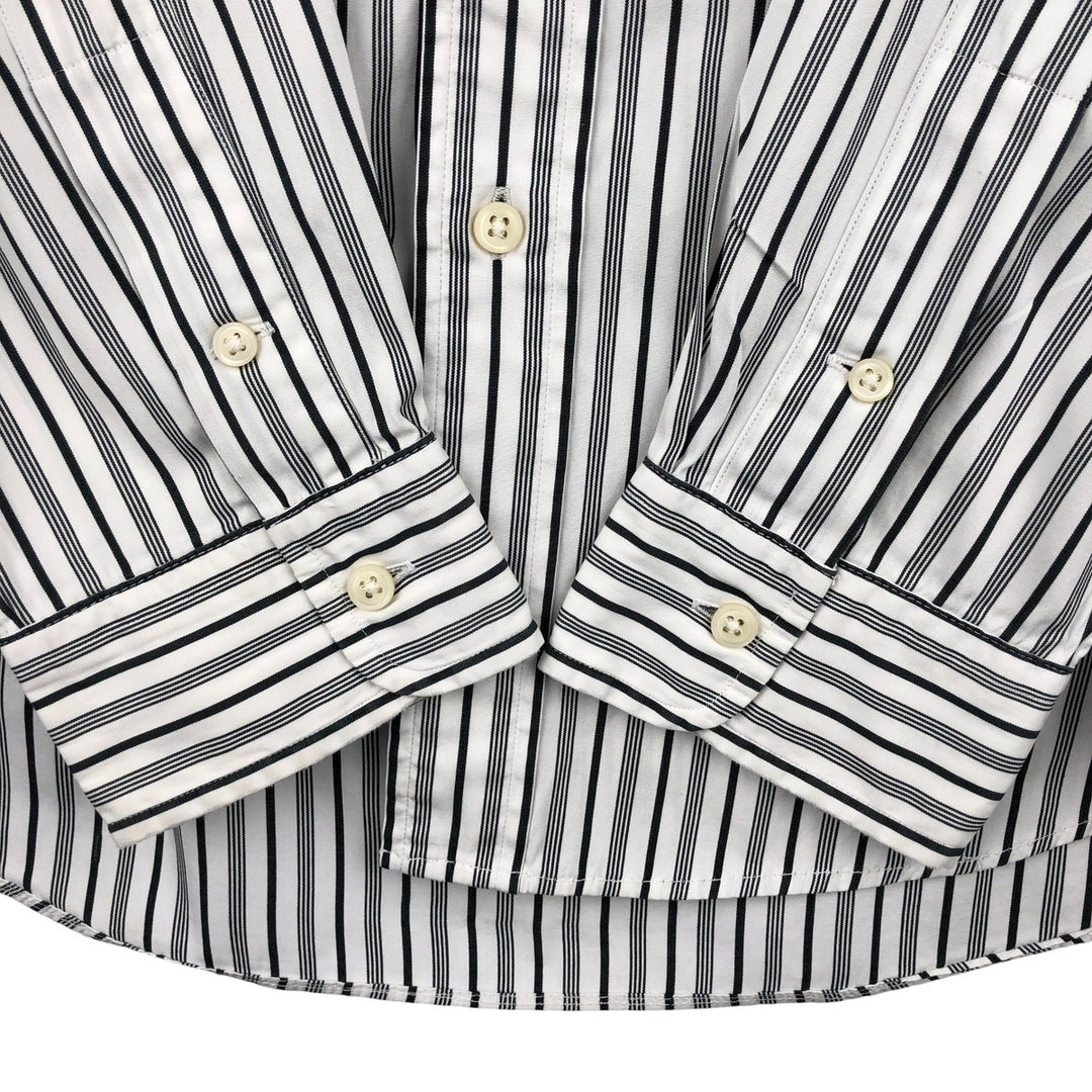 Ralph Lauren CUSTOM FIT long sleeve button down striped shirt men's size M cotton white type Vintage Second Hand