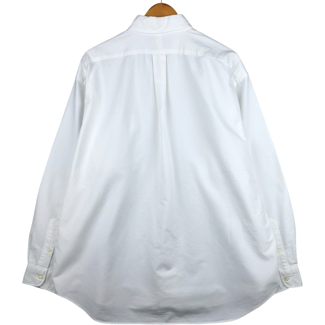 Ralph Lauren BIG SHIRT Long sleeve button down shirt Men's size L cotton white type Vintage Second Hand