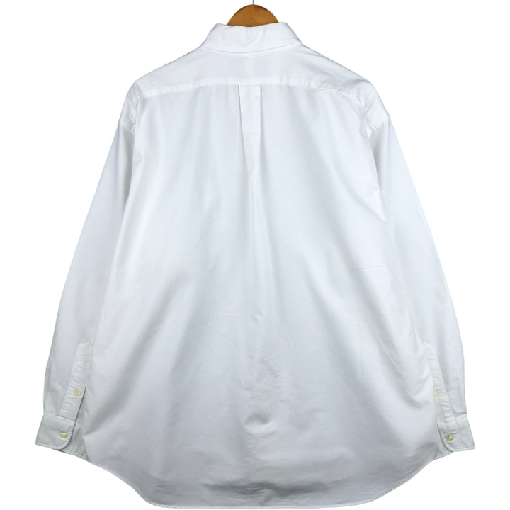 Ralph Lauren BIG SHIRT Long sleeve button down shirt Men's size L cotton white type Vintage Second Hand