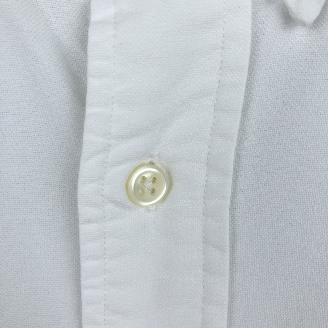 Ralph Lauren BIG SHIRT Long sleeve button down shirt Men's size L cotton white type Vintage Second Hand