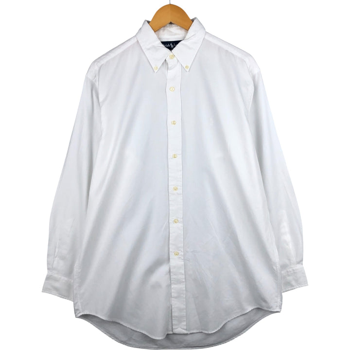 Ralph Lauren YARMOUTH long sleeve button down shirt, men's size M cotton white type Vintage Second Hand