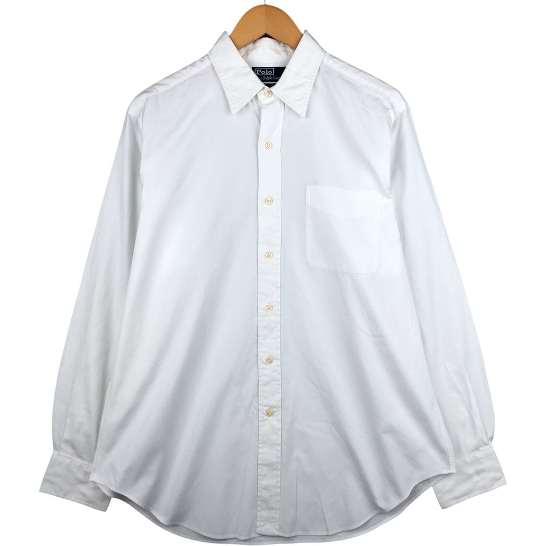 Ralph Lauren POLO by Ralph Lauren ANDREW long sleeve cotton shirt, men's size L cotton white type Vintage Second Hand