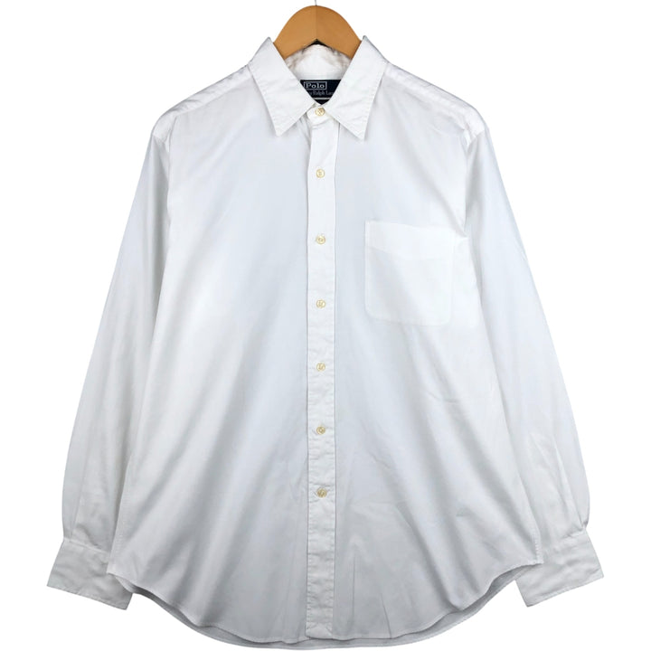 Ralph Lauren POLO by Ralph Lauren ANDREW long sleeve cotton shirt, men's size L cotton white type Vintage Second Hand