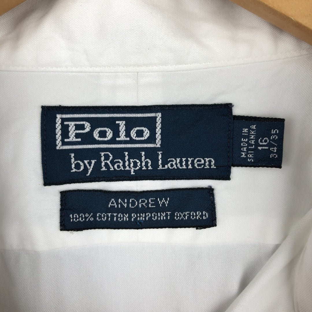 Ralph Lauren POLO by Ralph Lauren ANDREW long sleeve cotton shirt, men's size L cotton white type Vintage Second Hand