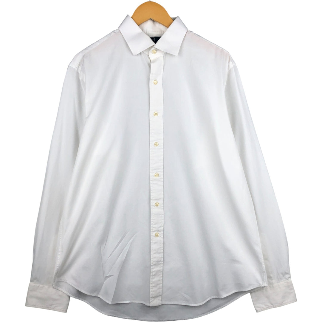 Ralph Lauren REGEND CUSTOM FIT wide collar long sleeve cotton shirt, men's XL cotton white type Vintage Second Hand