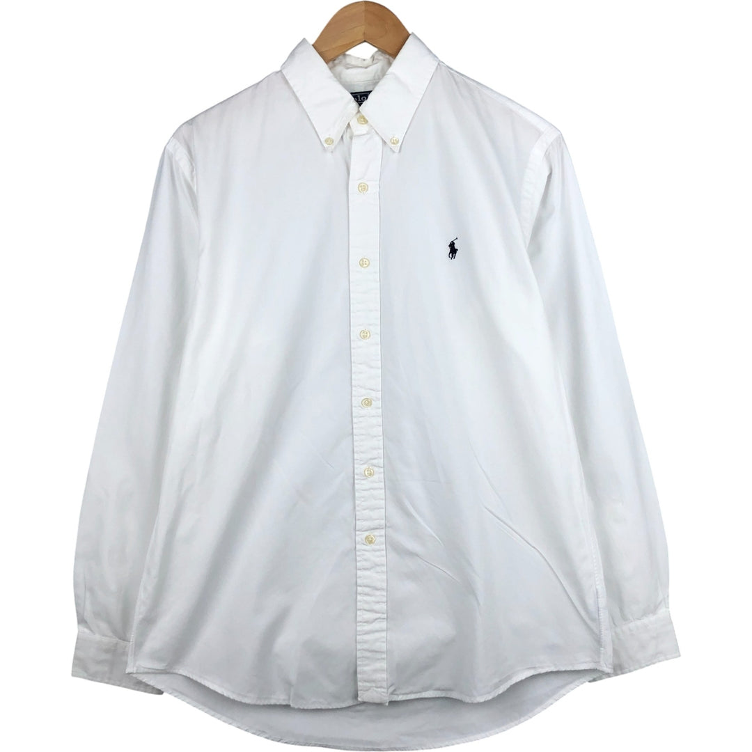 Ralph Lauren CUSTOM FIT long sleeve button down shirt, men's size L cotton white type Vintage Second Hand