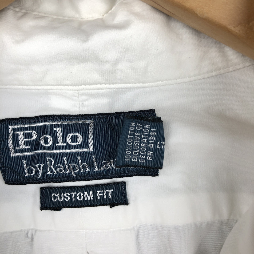 Ralph Lauren CUSTOM FIT long sleeve button down shirt, men's size L cotton white type Vintage Second Hand