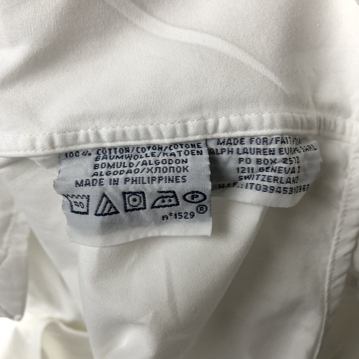 Ralph Lauren CUSTOM FIT long sleeve button down shirt, men's size L cotton white type Vintage Second Hand