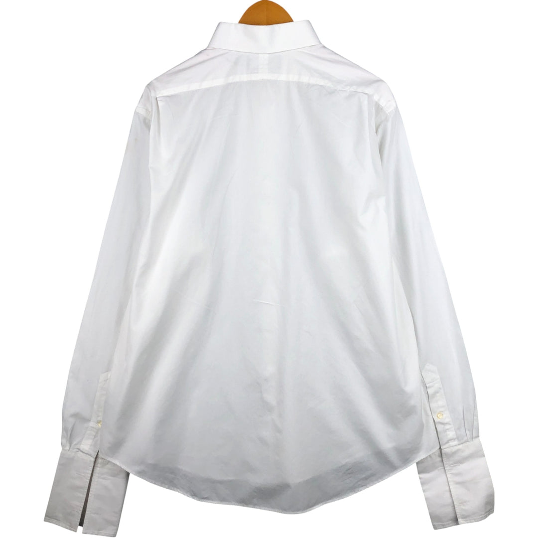 Ralph Lauren REGEND CUSTOM FIT Wide Collar Long Sleeve Cotton Shirt with Cuffs, Men's XL cotton white type Vintage Second Hand