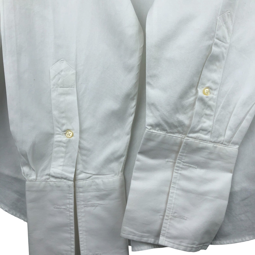 Ralph Lauren REGEND CUSTOM FIT Wide Collar Long Sleeve Cotton Shirt with Cuffs, Men's XL cotton white type Vintage Second Hand