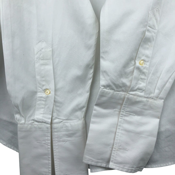 Ralph Lauren REGEND CUSTOM FIT Wide Collar Long Sleeve Cotton Shirt with Cuffs, Men's XL cotton white type Vintage Second Hand